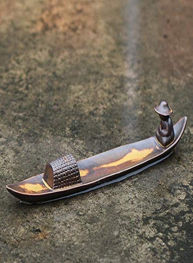 LinaLife Fishing Boat Style Ceramic Incense Holder - Image 3