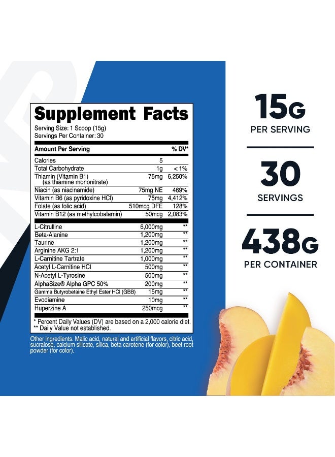 Nutricost مكمل ما قبل التمرين بدون منشطات، 30 حصة (خوخ مانجو) - Image 2