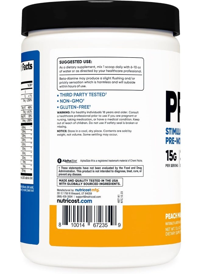 Nutricost مكمل ما قبل التمرين بدون منشطات، 30 حصة (خوخ مانجو) - Image 4