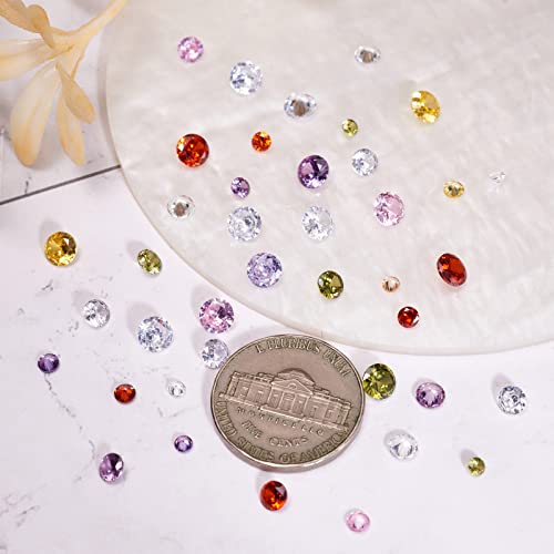BB Beadthoven Beadthoven 80pcs 4size Mini Crystal Cubic Zirconia Stone Cabochons Faceted Pointed Back Rhinestone Loose Beads Mixed Color for DIY Jewelry Making Embellishment - Image 4