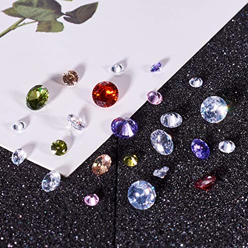 BB Beadthoven Beadthoven 80pcs 4size Mini Crystal Cubic Zirconia Stone Cabochons Faceted Pointed Back Rhinestone Loose Beads Mixed Color for DIY Jewelry Making Embellishment - Image 5