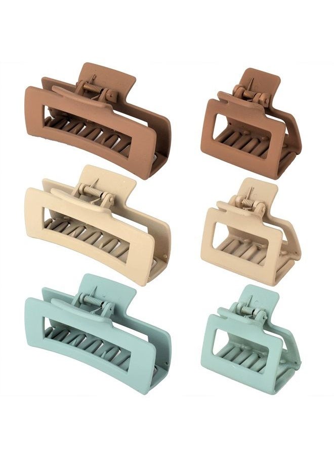 79STYLE 79Style 6Pcs Hair Clips For Women Large Medium Claw Clips Square Hair Claw Clips For Thick Hair Banana Clips For Hair Small Strong Hold Hair Styling Accessories For Girls (Ocean)  - Image 1