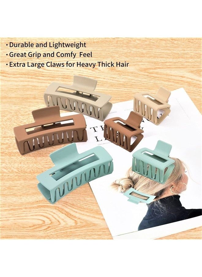 79STYLE 79Style 6Pcs Hair Clips For Women Large Medium Claw Clips Square Hair Claw Clips For Thick Hair Banana Clips For Hair Small Strong Hold Hair Styling Accessories For Girls (Ocean)  - Image 2