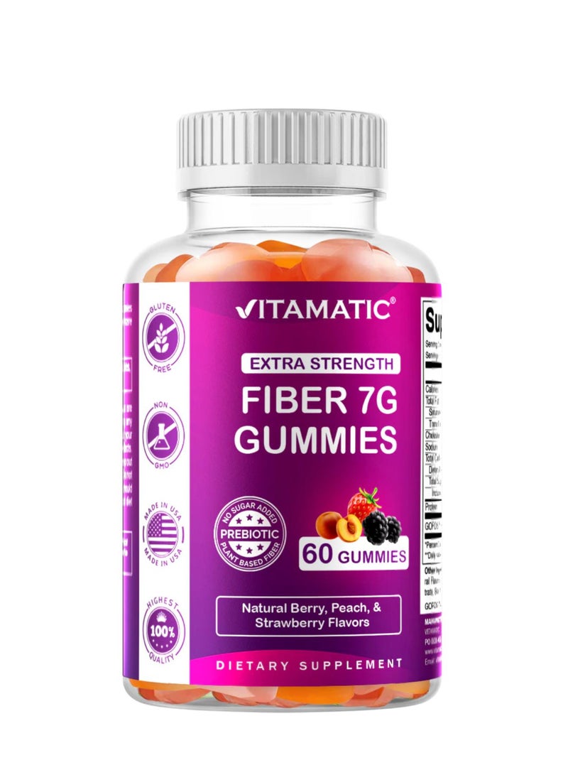 Vitamatic جواهر الألياف الطبيعية بنكهة التوت الأسود والخوخ والفراولة 60 جواهر