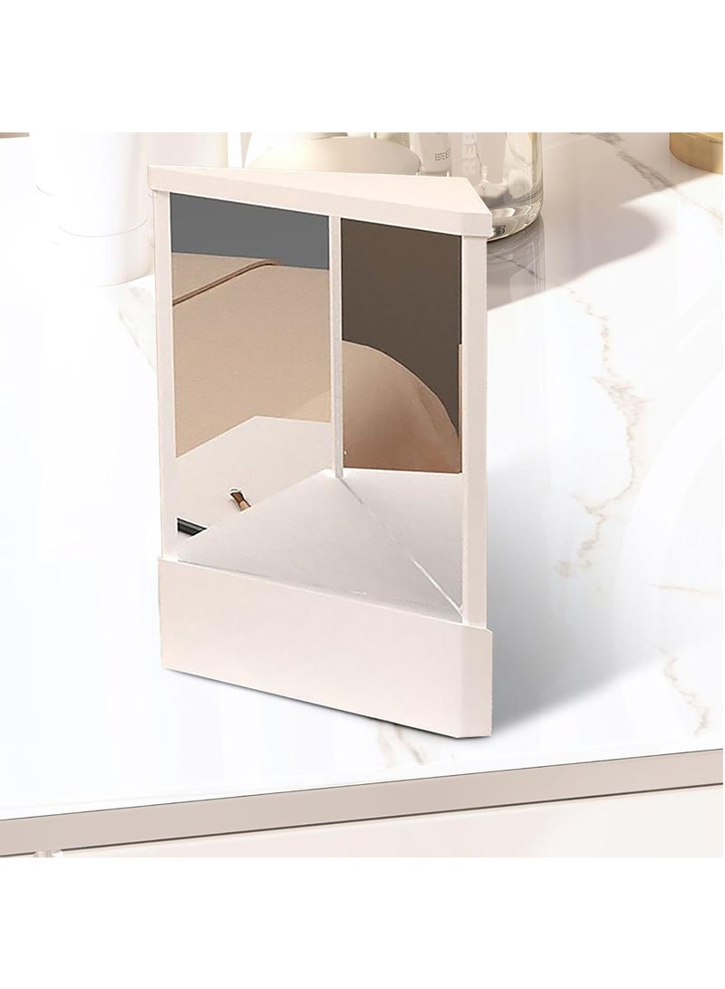 مرآة محمولة بدون مرآة غير عاكسة - سطح زجاجي مصقول بالزيت، مرآة سطح مكتب بتصميم ساحلي للمكياج والعناية الشخصية، لا تحتاج إلى بطارية، خالية من العطور، لون وردي - Image 2