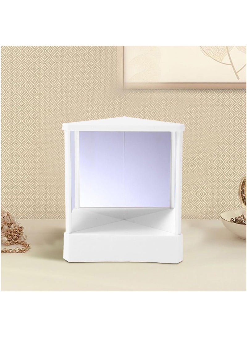 مرآة محمولة بدون مرآة غير عاكسة - سطح زجاجي مصقول بالزيت، مرآة سطح مكتب بتصميم ساحلي للمكياج والعناية الشخصية، لا تحتاج إلى بطارية، خالية من العطور، لون وردي - Image 5