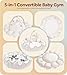 Mallify 5in1 Thick Plush Baby Play Gym Baby Play Mats for Floor Tummy Time Mat with 6 Toys Convertible StageBased Developmental from Babies to Toddlers Ball Pit White - Image 3