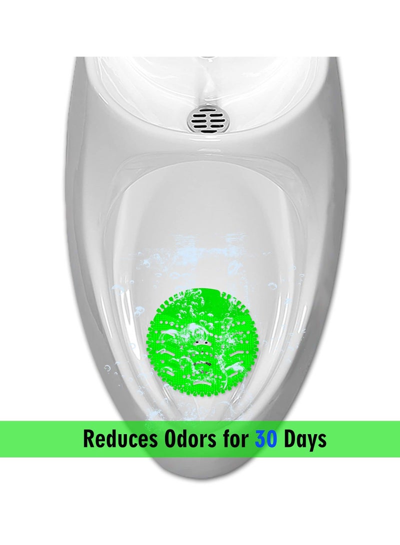 كابتن تيك Scented Urinal Screens Deodorizer with Anti Splash Bristles 5 Pack Men Bathroom Waterless Toilet for Public Restrooms and Fits Most Brand Urinals Green - Image 4