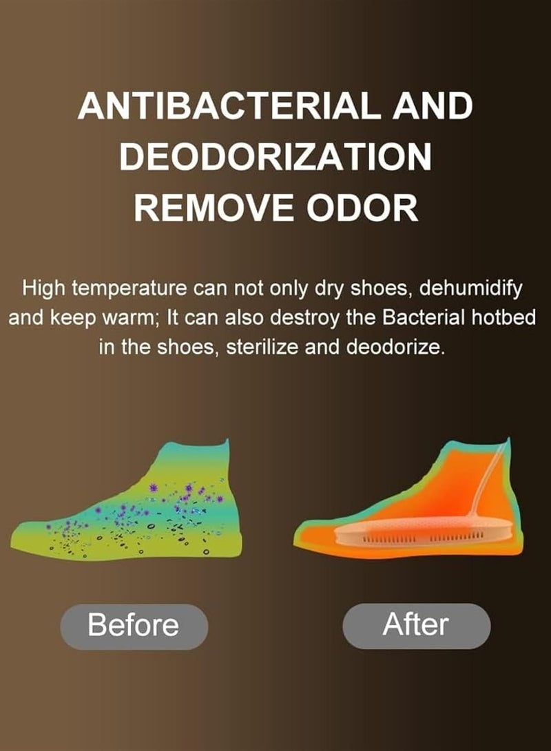 Compact Electric Shoe Dryer - Quick Drying for Leather Shoes, Sneakers, Boots, Gloves & Socks - Portable, Odor Eliminating, Safe PTC Heating - Ideal for Home & Travel  - Image 3