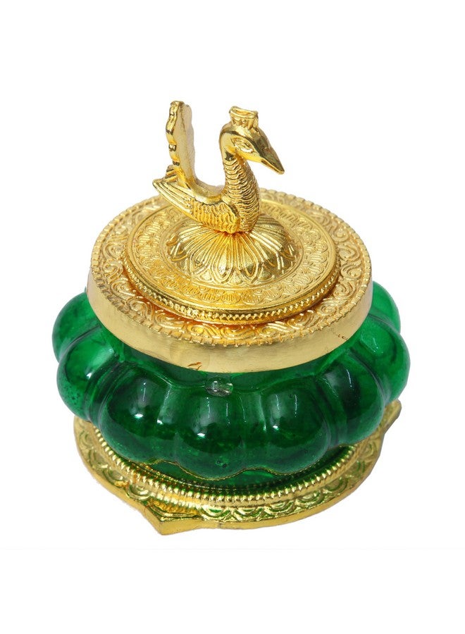 anciently وعاء كوبر لاكشمي القديم | وعاء لاكشمي كوبر | وعاء أكشايا | وعاء كوبر باللون الأخضر، زجاج مقوى، 1 قطعة - Image 1