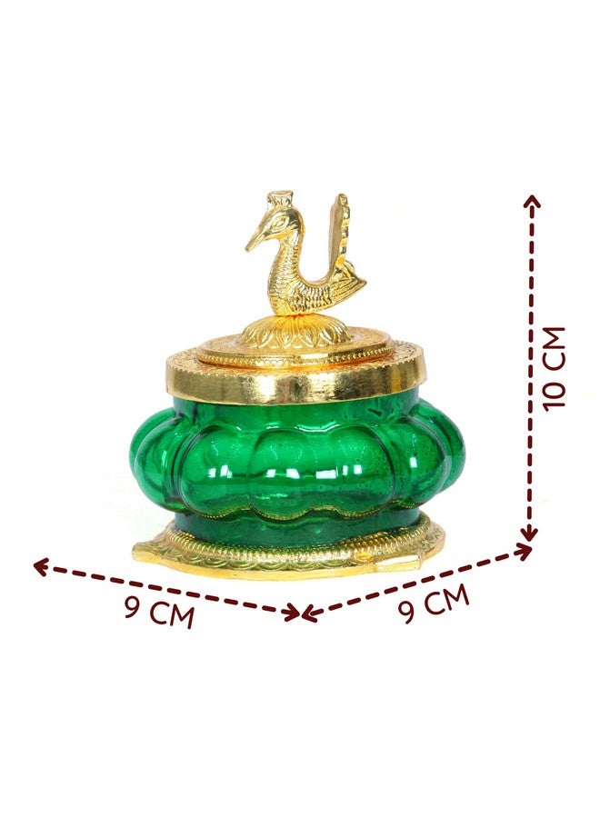 anciently وعاء كوبر لاكشمي القديم | وعاء لاكشمي كوبر | وعاء أكشايا | وعاء كوبر باللون الأخضر، زجاج مقوى، 1 قطعة - Image 2