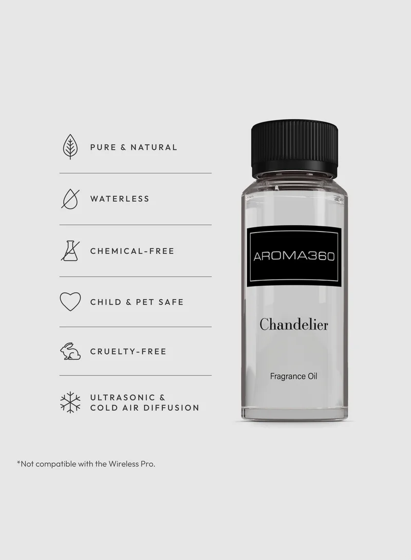 AROMA360 Chandelier Fragrance Oil Blend - Hotel Inspired for Luxury Essential Oil Diffusers - Aromatherapy Scent Diffuser Oil - Bergamot, Sweet Berry, and Oakmoss