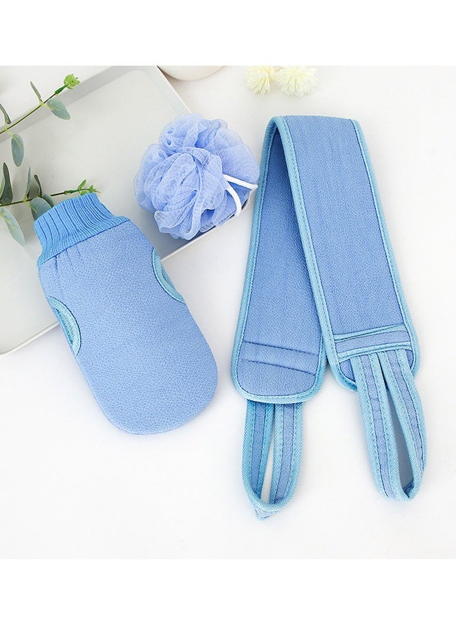 6 Pcs Back Scrubber Bath Set Extra Long Exfoliating Washcloth Double-Sided Glove Bath Loofah Sponge Pink Blue Bathing Tools for Couples Family Daily Shower Spa Day Travel Post Workout Cleanse - Image 3