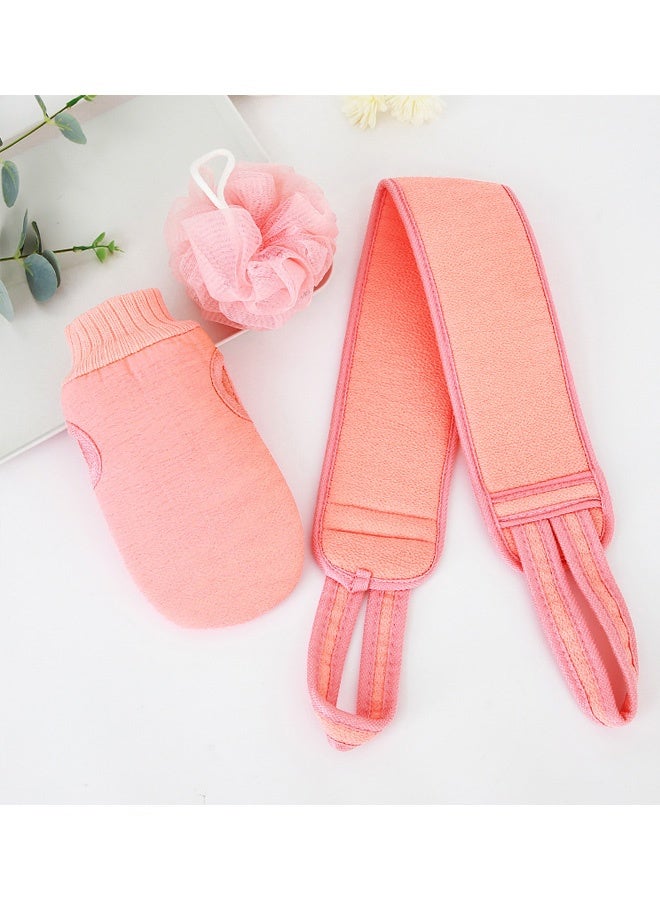 6 Pcs Back Scrubber Bath Set Extra Long Exfoliating Washcloth Double-Sided Glove Bath Loofah Sponge Pink Blue Bathing Tools for Couples Family Daily Shower Spa Day Travel Post Workout Cleanse - Image 2
