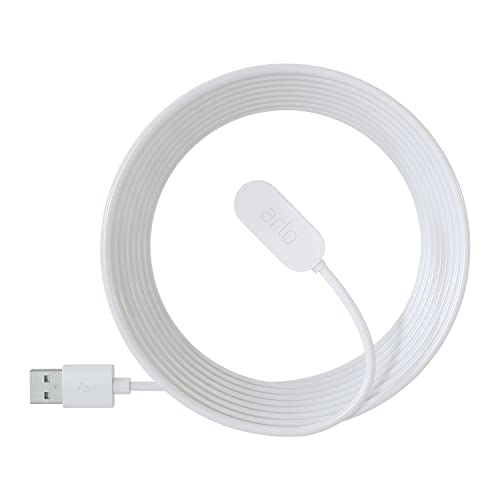 Arlo Indoor Magnetic Charging Cable - Arlo Certified Accessory - 8 ft, Works with Arlo Pro 5S 2K, Pro 4, Pro 3, Pro 4 XL, Ultra 2, Ultra, Ultra 2 XL, Go 2 and Floodlight Cameras, White - VMA5000C - Image 1