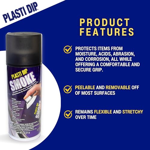 Plasti Dip Smoke 11 oz – Translucent Black-Gray Peelable Coating for Customization – Buildable Lens Tint Spray – Adjustable Shade from Gray to Black – Compatible Colors (6 Pack) - Image 2