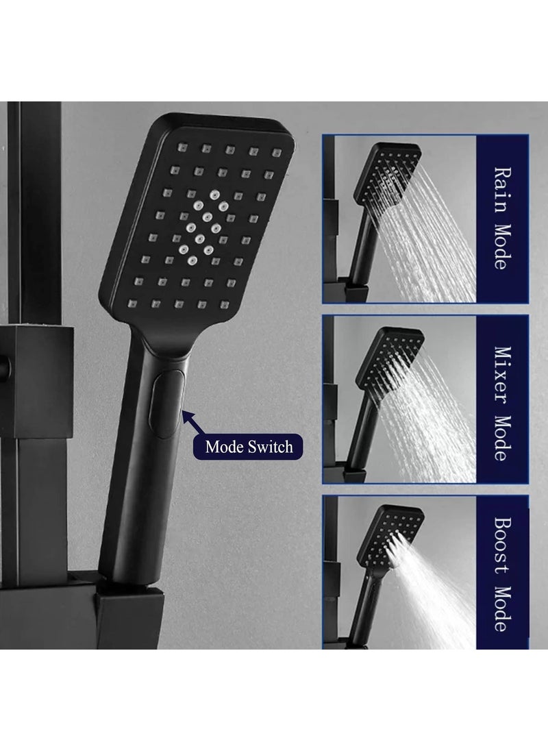 Jaaz Jaaz Shower Set Black 12 Rainfall shower head WallMount matte Black Finish 3Function Hand Shower for Modern Bathrooms  - Image 3