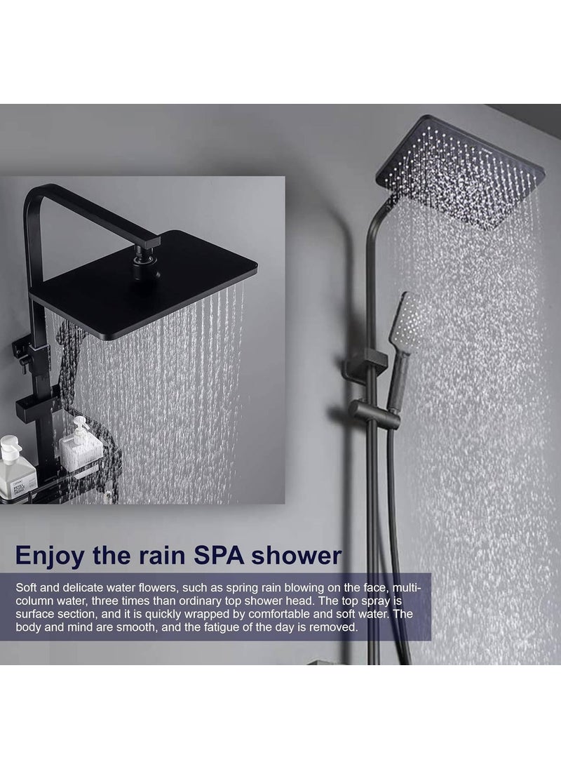 Jaaz Jaaz Shower Set Black 12 Rainfall shower head WallMount matte Black Finish 3Function Hand Shower for Modern Bathrooms  - Image 2