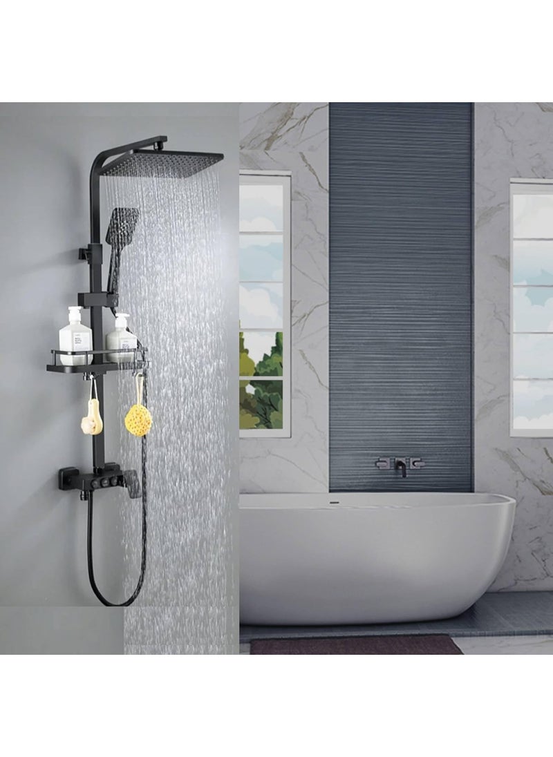 Jaaz Jaaz Shower Set Black 12 Rainfall shower head WallMount matte Black Finish 3Function Hand Shower for Modern Bathrooms  - Image 1