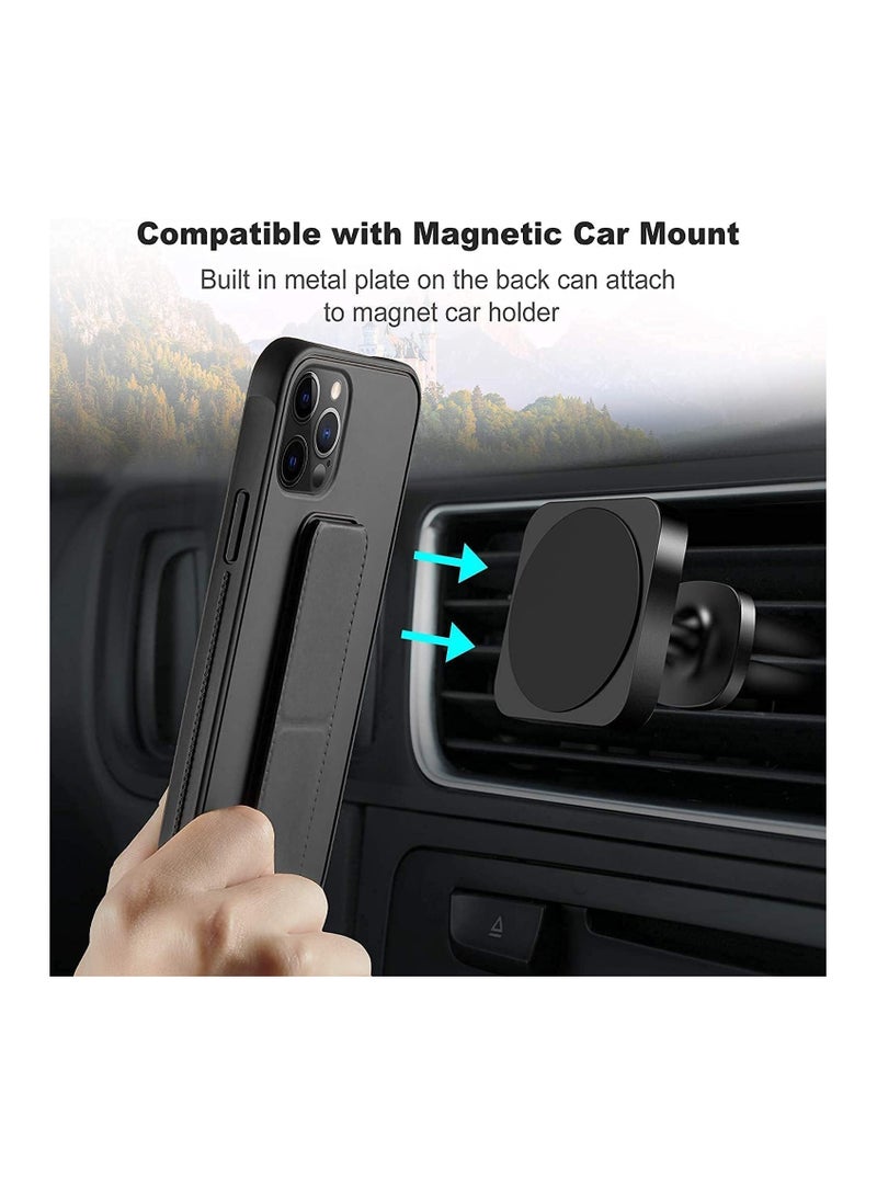 Case for iPhone 14 Pro Back Stand Case Magnetic Grip Car Holder Soft Silicone Kickstand Cover Wrist Strap Full protection Anti Fingerprint Case for iPhone 14 Pro 6.1 Inch (iPhone 14 Pro , Black) - Image 3
