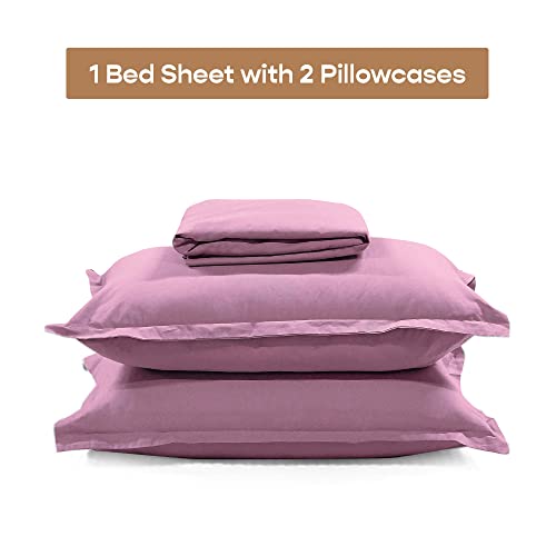 SleepyCat 200TC Percale Fitted Sheets with 2 Pillowcases | 100% Breathable Cotton Bedsheet | Cool & Crsip Feel | 360° Elastic Grip for Easy Tuck| Purple Panther, Queen Size, 78x60 Inch - Image 3