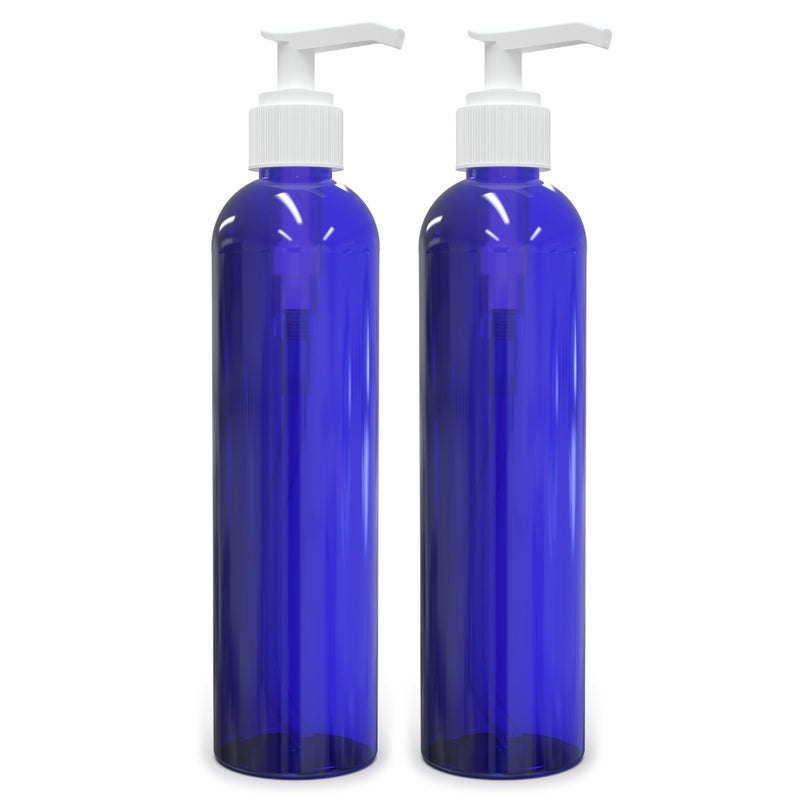 BRIGHTFROM Empty Lotion Pump Bottles 8 Oz BPAFree Refillable Plastic Containers PETE1 CobaltBlue Great for  Soap Shampoo Lotions Liquid Body Soap Creams and Massage Oils Pack of 2