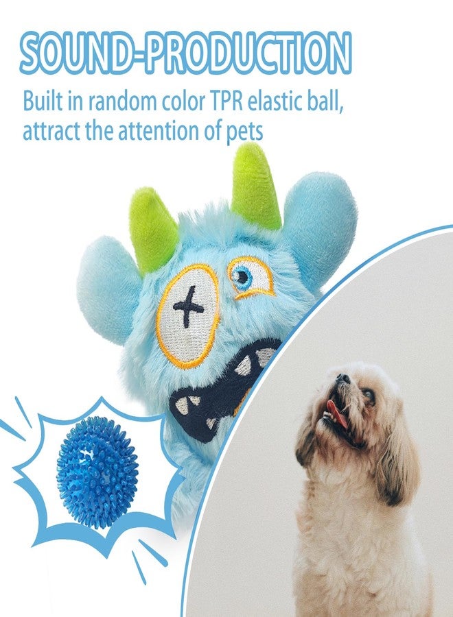 FCCUM Squeaky Plush Pet Toy Ball, Dental Care, Skin-Friendly and Soft and Relieve Stress,Dog Training Interactive Pet Cute Plush Fashionable Toy Ball (Sky Blue,Large) - Image 4