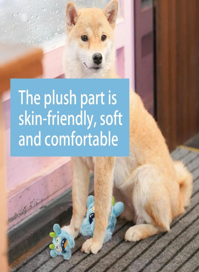 FCCUM Squeaky Plush Pet Toy Ball, Dental Care, Skin-Friendly and Soft and Relieve Stress,Dog Training Interactive Pet Cute Plush Fashionable Toy Ball (Sky Blue,Large) - Image 2