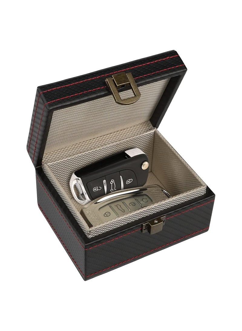 SOLARAE Fit for Faraday Box, Carbon Fiber Texture, Box for Car Keys, Key Fob Protector, Signal Blocker for Keyless Fob, Large Car Key Signal Blocker Cage, Signal Blocking Box for Car Keys Phones (Medium) - Image 1