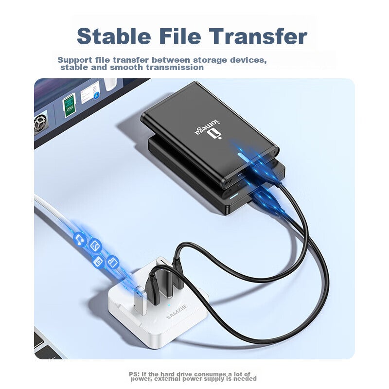 SAMZHE USB 3.0 Hub, High-Speed 4-Port Expansion Dock, USB Hub Expander, Laptop Multi-Port Converter Adapter Extension Cable 1.5 Meters HUB01 - Image 5