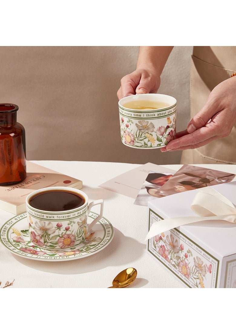 French Vintage Afternoon Tea Cups for Home Use Light Luxury Floral Ceramic Coffee Mug and Saucer Sets with Gift Box for Friend's Birthday Gift Espresso Cup Mugs Set China Teacup for Party for Mother's Day  - Image 4