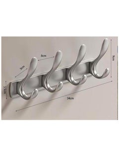 Oasisgalore 4 Door Hook Coat Bathroom Towel Hooks Wall Mounted Screw Fixed，Coat Hanger Robe Rack Holder in Bedroom or Kitchen, Gray  - Image 5