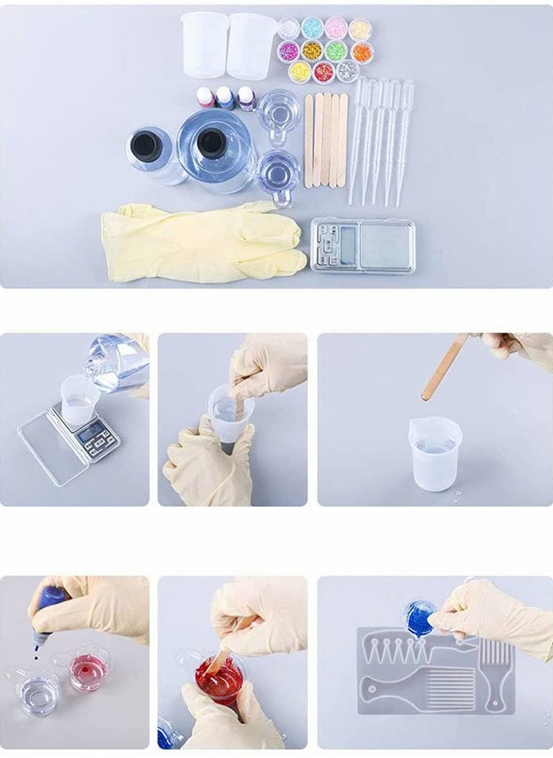 SYOSI - Resin Comb Mould, 3 in 1 Hair Pick Silicone Moulds Epoxy Resin Cast Comb Mold Salon Barbers Afro Hair Comb Mold for DIY Epoxy Comb Casting and Keychain Crafts Making - Image 1