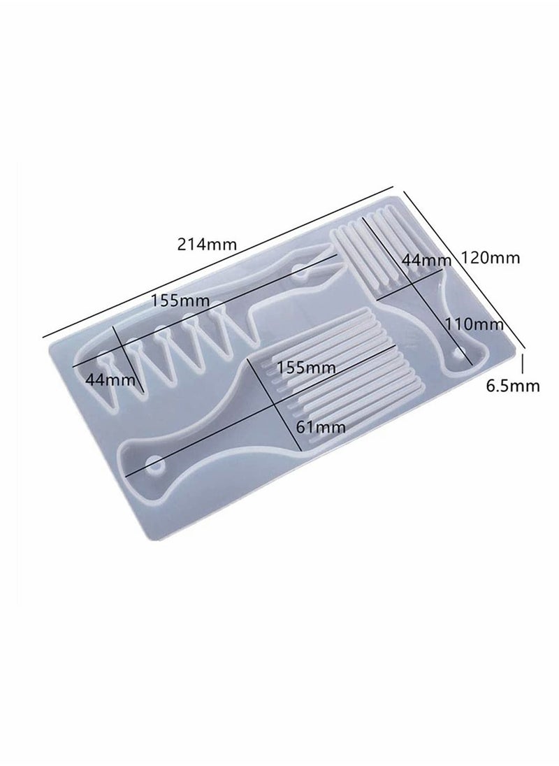 SYOSI - Resin Comb Mould, 3 in 1 Hair Pick Silicone Moulds Epoxy Resin Cast Comb Mold Salon Barbers Afro Hair Comb Mold for DIY Epoxy Comb Casting and Keychain Crafts Making - Image 1