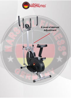 Marshal Fitness دراجة تمارين رياضية بيضاوية 2 في 1 من Orbitrack مزودة بوظائف الكمبيوتر  - Image 4