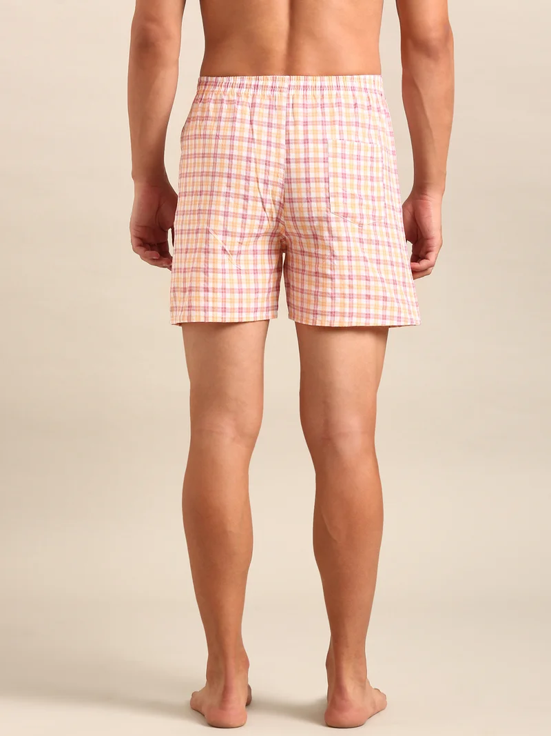 Joven Men Checked Pure Cotton Boxers Pack of 2