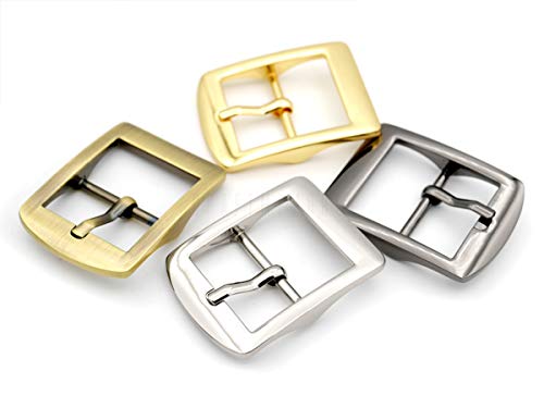 CRAFTMEMORE 4pcs 1 Inch Single Prong Belt Buckle Square Center Bar Buckles Leather Craft Accessories SC36 - Pick Color! (1 Inch, Brushed Brass) - Image 4
