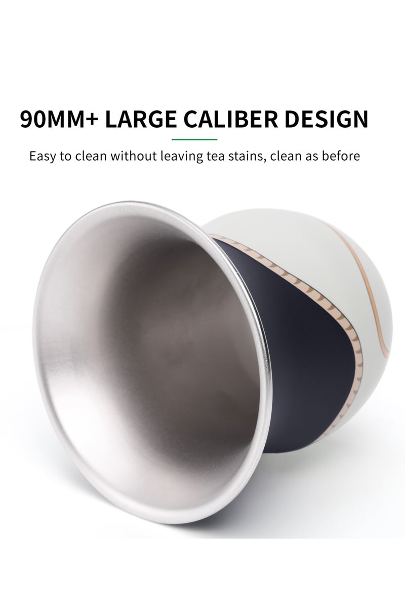 كوبرو طقم كوب ييربا ماتي على طراز السرج مع شفاطة بومبيلا وفرشاة تنظيف – قرعة بسعة 280 مل وفتحة واسعة للماتي والشاي والمزيد (أسود غير لامع) - Image 2