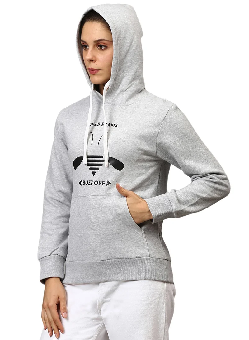 كامبوس سوترا هودي نسائي رمادي فاتح بطبعة باز أوف