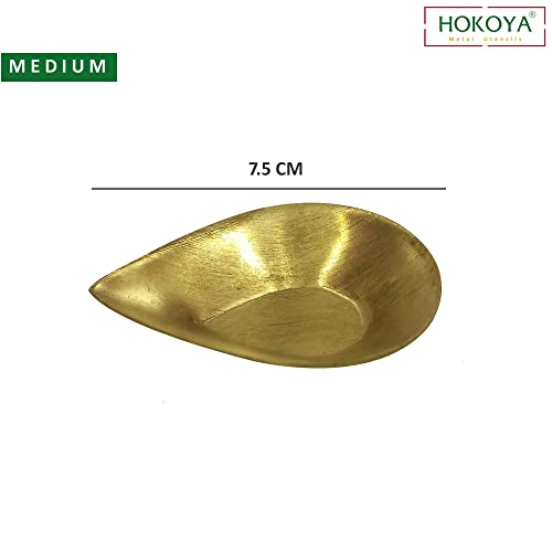 HOKOYA Pital Formal Diya Sets for Diwali / Dussehra / Evening Puja in Home / Mandir / Temple (Medium, 6) - Image 3