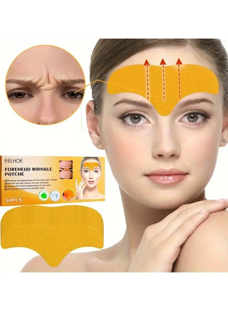 EELHOE 10pcs Forehead Wrinkle Patches - Smooths & Softens, Lifts & Tightens Face, Fragrance-Free - Image 1