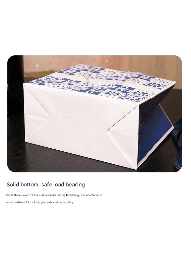 PEI  AN Traditional Pattern Gift Bags – Premium White Cardboard Hand Carry Bags for Gifts, Baking & Special Occasions (4 Pieces)  - Image 4