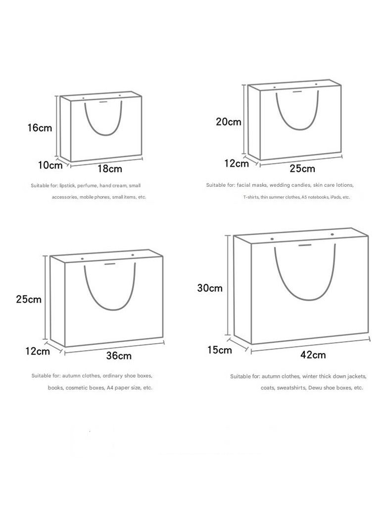 PEI  AN Traditional Pattern Gift Bags – Premium White Cardboard Hand Carry Bags for Gifts, Baking & Special Occasions (4 Pieces)  - Image 5