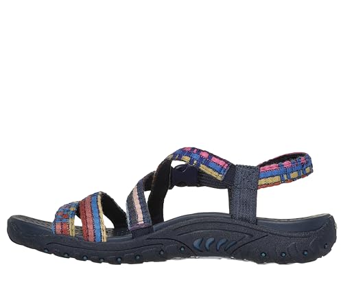 Skechers womens Reggae ¿ Sew Me Sandal, Navy Multi 1, 6 US - Image 2