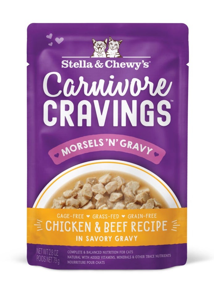 Stella & Chewys Stella & Chewy's Carnivore Cravings Morsels'N'Gravy- Chicken & Beef Recipe - 2.8 oz  - Image 1