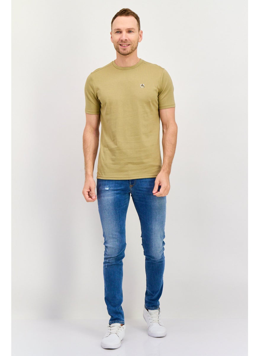 Men Crew Neck Shorts Sleeves Brand Logo T-Shirt, Khaki - pzsku/ZEB9B5475F940C8475402Z/45/_/1737642409/b629d39f-06f6-4e75-921f-1fb8940fdb0e