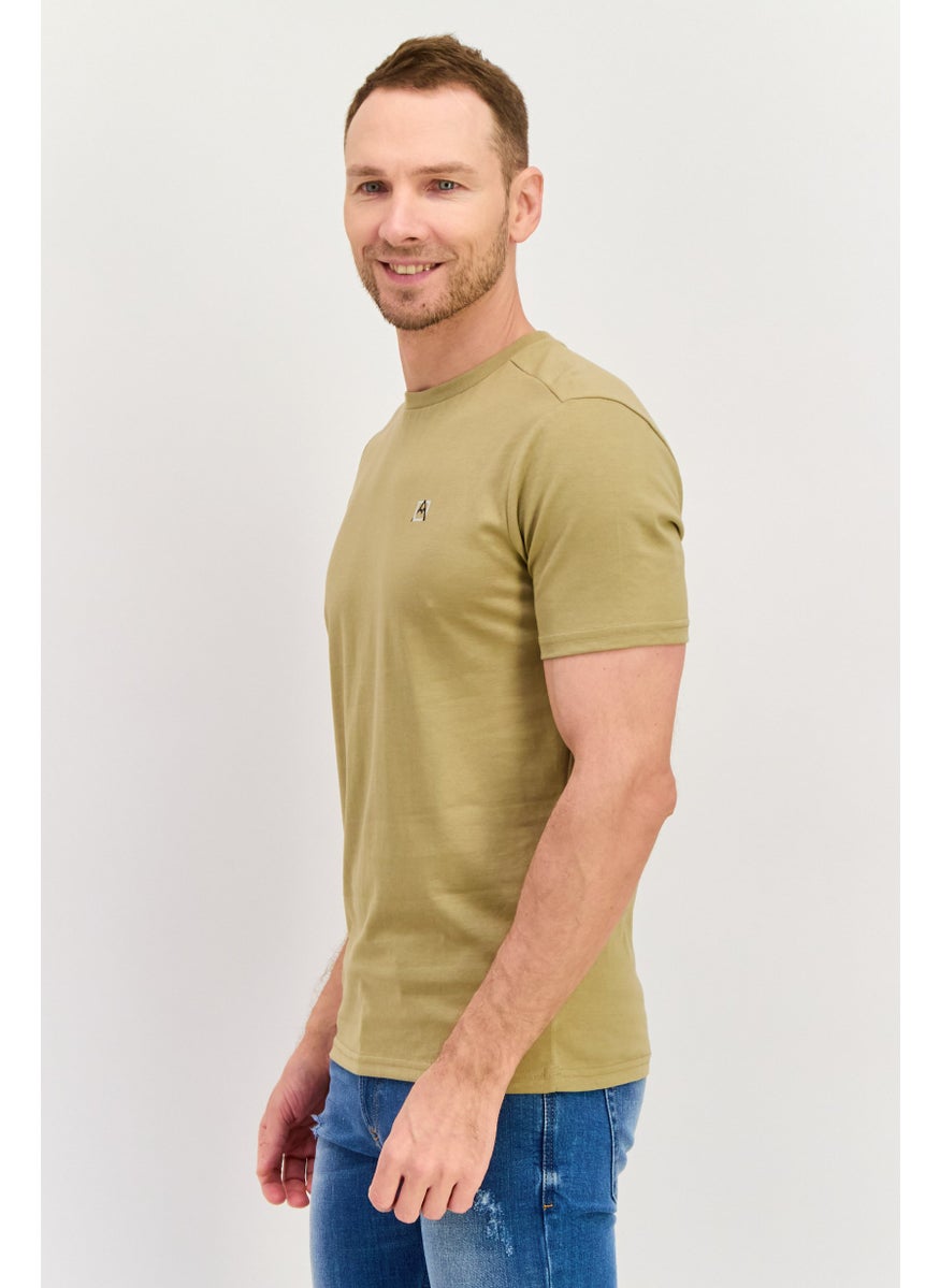 Men Crew Neck Shorts Sleeves Brand Logo T-Shirt, Khaki - pzsku/ZEB9B5475F940C8475402Z/45/_/1737642411/e87e8103-2184-4d7b-97c5-83d4d374cef3