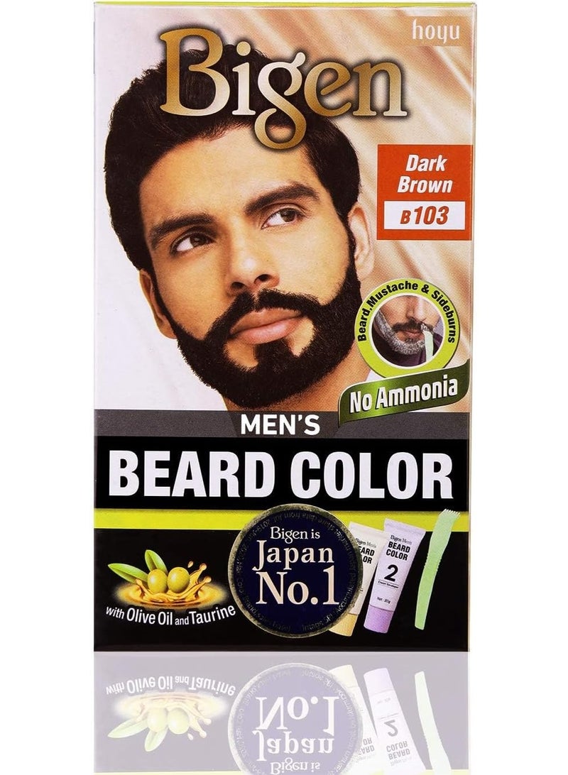 بايجن صبغة لحية بيجين للرجال | تركيبة خالية من الأمونيا مع خلاصة الصبار وزيت الزيتون - 103 بني غامق - Image 2