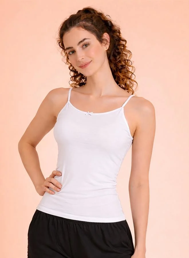 كلوفيا Pack of 2 - Multi-Color Solid Bow Detail Cami Top
