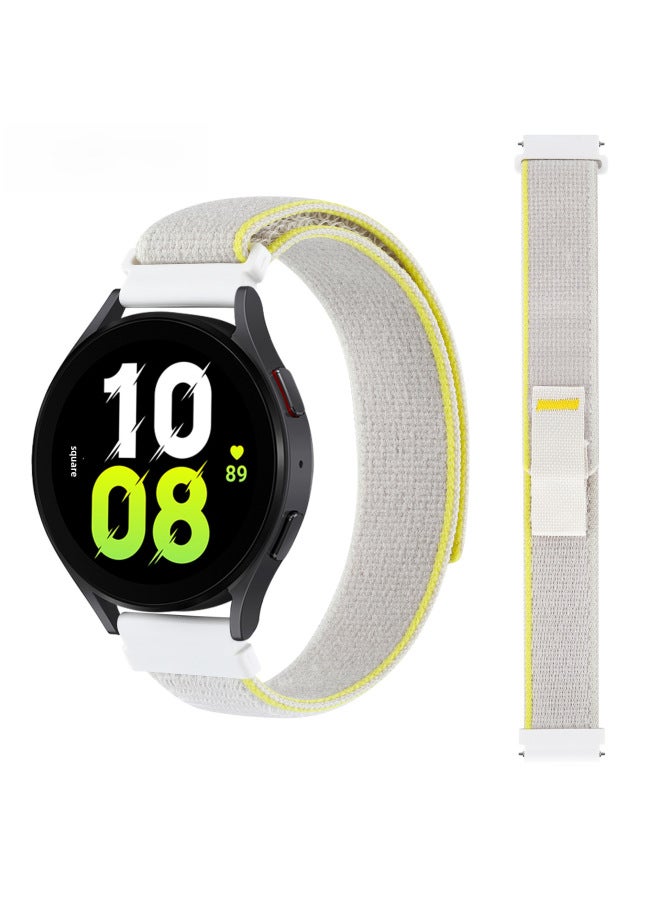 For Samsung Watch4/5/6 Strap Huawei Gt2/3 Strap 20mm/mm22 Wild Diameter Nylon Loop Strap-Color:3# Yellow With Rice White-Specifications:20mm  - Image 1